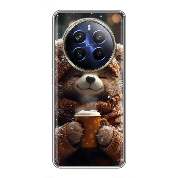 Чехол с рисунком «Медвежонок с кофе» для Realme 12 Plus Чехол с рисунком «Медвежонок с кофе» для Realme 12 Plus