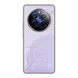 Чохол квітковий дизайн для Realme 12 Plus (Монстера фіолетова)