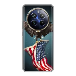 Чехол Флаг USA для Realme 12 Plus (Орел и флаг)