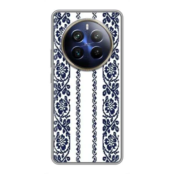 Чехол с рисунком «Синяя вышиванка» для Realme 12 Plus Чехол с рисунком «Синяя вышиванка» для Realme 12 Plus