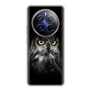 Чохли з принтом СОВИ для Realme 12 Plus (Сова на чорному)