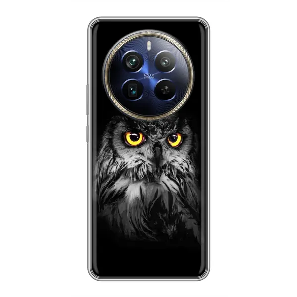 Чехол с рисунком «Сова на чёрном» для Realme 12 Plus Чехол с рисунком «Сова на чёрном» для Realme 12 Plus