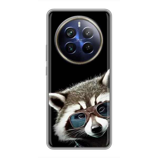 Чехол с рисунком «Стильный Енот» для Realme 12 Plus Чехол с рисунком «Стильный Енот» для Realme 12 Plus