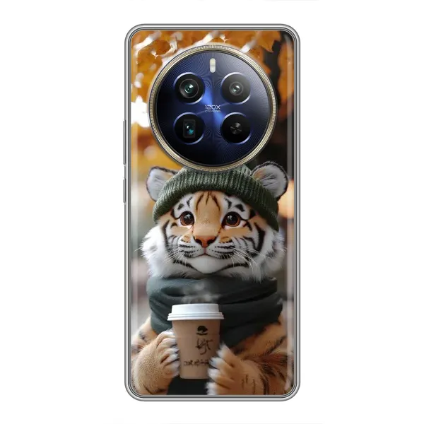 Чехол с рисунком «Тигр с кофе» для Realme 12 Plus Чехол с рисунком «Тигр с кофе» для Realme 12 Plus