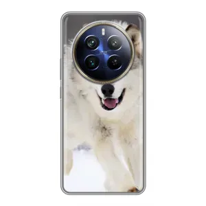 Чохол з Вовком на Realme 12 Plus (Вовк біжить по снігу)