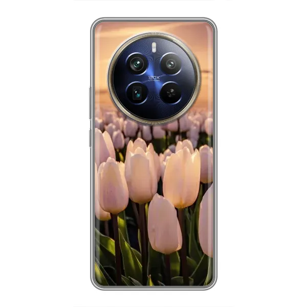Чехол с рисунком «Закат с цветами» для Realme 12 Plus