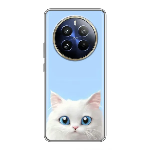 Чехол с рисунком «Белый кот» для Realme 12 Pro Plus Чехол с рисунком «Белый кот» для Realme 12 Pro Plus