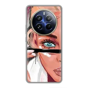 Силіконовый Чохол на Realme 12 Pro Plus з картинкой Модных девушек (Дівчина та вії)