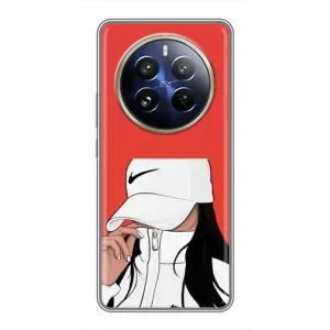 Силіконовый Чохол на Realme 12 Pro Plus з картинкой Модных девушек (Дівчина Nike)