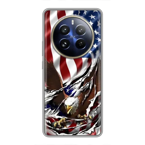 Чехол с рисунком «Флаг USA» для Realme 12 Pro Plus Чехол с рисунком «Флаг USA» для Realme 12 Pro Plus