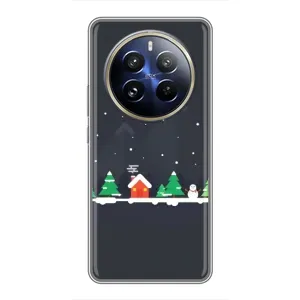 Силиконовый бампер на рождество для Realme 12 Pro Plus (Город зимний)