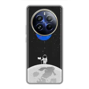 Силиконовый бампер с принтом "Наса" на Realme 12 Pro Plus (Космонавт NASA)