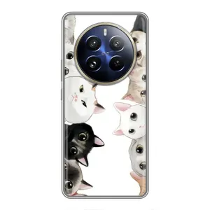 Силиконовый чехол с котиком для Realme 12 Pro Plus (Коты)