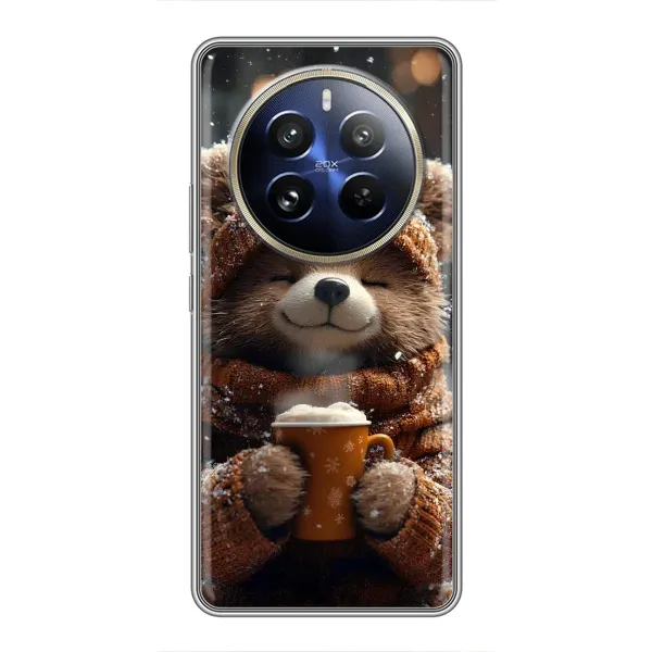 Чехол с рисунком «Медвежонок с кофе» для Realme 12 Pro Plus Чехол с рисунком «Медвежонок с кофе» для Realme 12 Pro Plus