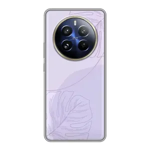 Чехол цветочный дизайн для Realme 12 Pro Plus (Монстера фиолетовая)