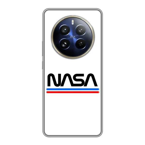 Чехол с рисунком «NASA на белом фоне» для Realme 12 Pro Plus Чехол с рисунком «NASA на белом фоне» для Realme 12 Pro Plus