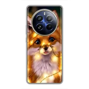 Чехол с Лисичкой для Realme 12 Pro Plus (Новогодний лисенок)