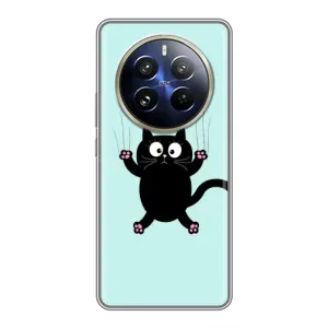Силиконовый чехол с котиком для Realme 12 Pro Plus (Падающий кот)