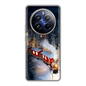 Силиконовый бампер на рождество для Realme 12 Pro Plus (Поезд)