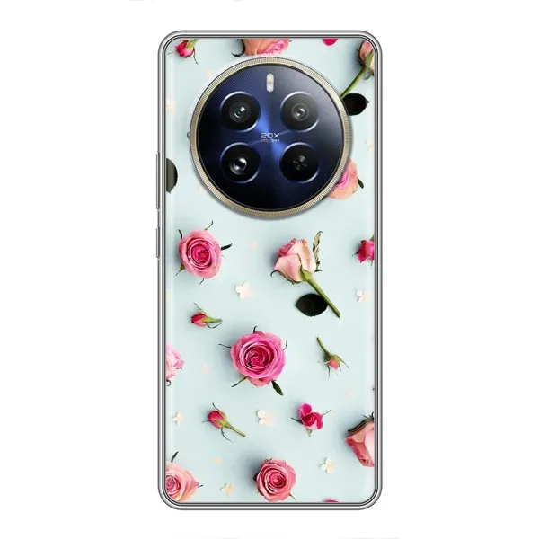 Чехол с рисунком «Разные цветы» для Realme 12 Pro Plus