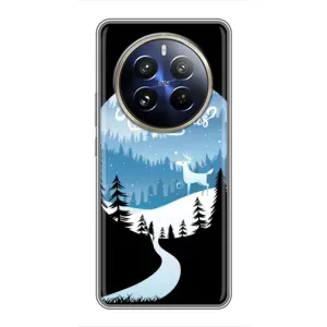 Силиконовый бампер на рождество для Realme 12 Pro Plus (Рождественский Олень)