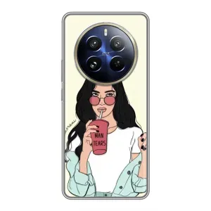Силіконовый Чохол на Realme 12 Pro Plus з картинкой Модных девушек (З напоєм)