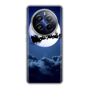 Чехол Санта Клаус для Realme 12 Pro Plus (Санта - луна)