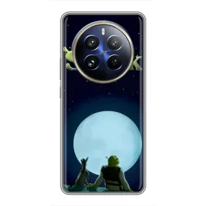 Печатный чехол с принтом Шрек для Realme 12 Pro Plus (Шрек на луне)