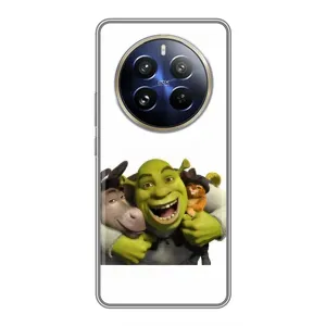 Печатный чехол с принтом Шрек для Realme 12 Pro Plus (Шрек осел и кот)