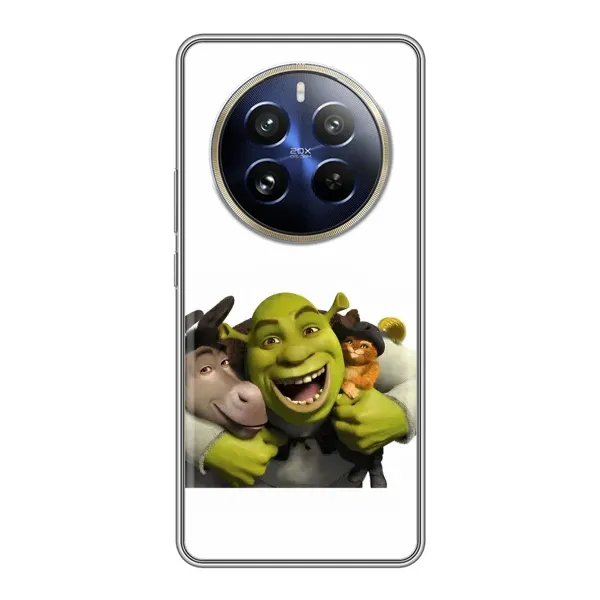 Чохол з малюнком «Шрек осел і кіт» для Realme 12 Pro Plus Чохол з малюнком «Шрек осел і кіт» для Realme 12 Pro Plus