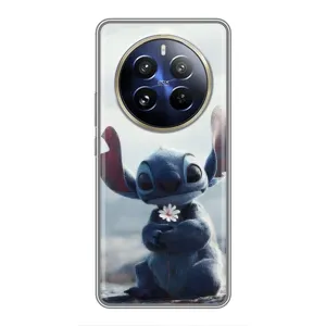 Чехол с рисунком Стич для Realme 12 Pro Plus (Стич с цветочком)