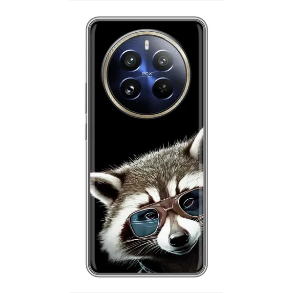 Чехол с рисунком «Стильный Енот» для Realme 12 Pro Plus Чехол с рисунком «Стильный Енот» для Realme 12 Pro Plus