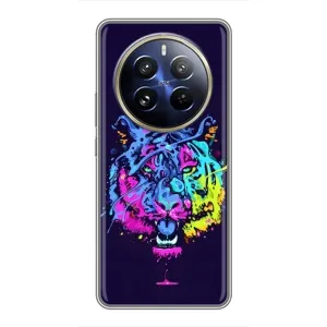 Силиконовый бампер с картинкой животных для Realme 12 Pro Plus (Тигр-Арт)