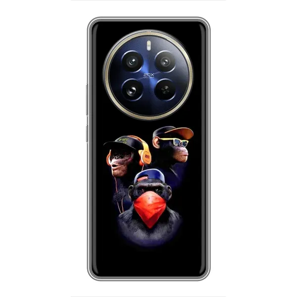Чехол с рисунком «Три обезьяны» для Realme 12 Pro Plus