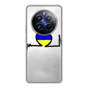 Силиконовый Чехол на Realme 12 Pro Plus (Я-Украина) (Украинская кардиограмма)