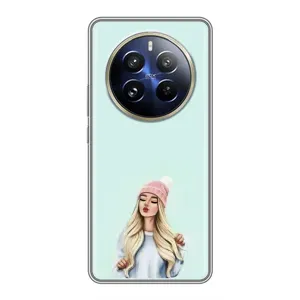 Силіконовый Чохол на Realme 12 Pro Plus з картинкой Модных девушек (В шапці)