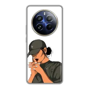 Силіконовый Чохол на Realme 12 Pro Plus з картинкой Модных девушек (У зеленому)