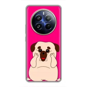 Чехол (ТПУ) Милые собачки для Realme 12 Pro Plus (Веселый Мопсик)