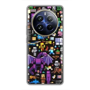 Чехол майнкрафт для Realme 12 Pro Plus (Все персонажи)