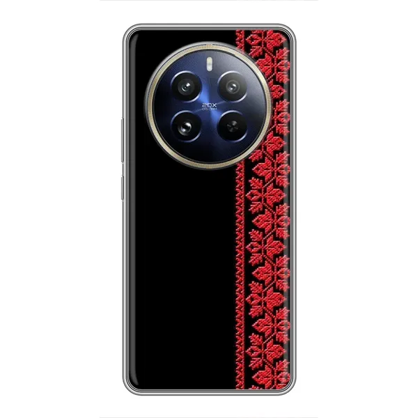 Чехол с рисунком «Вышиванка на черном» для Realme 12 Pro Plus Чехол с рисунком «Вышиванка на черном» для Realme 12 Pro Plus
