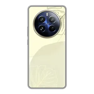 Чехол цветочный дизайн для Realme 12 Pro Plus (Зелёный фон)