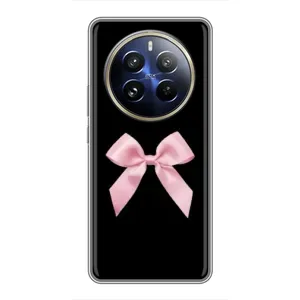 Чехол банты для Realme 12 Pro (Бант на черном)