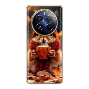 Друкований чохол 'Звірята з кавою' для Realme 12 Pro (Білка з кавою)