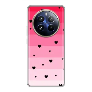 Чохли з тематикою "Маленькі Сердчеки" на Realme 12 Pro (Чорні сердечка)