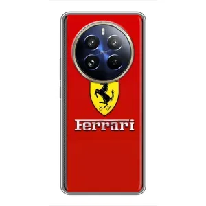 Силиконовый бампер с картинкой машины на Realme 12 Pro (Ferrari Logo)