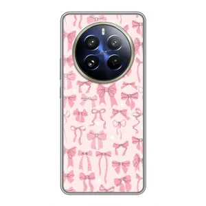 Чехол банты для Realme 12 Pro (Фон бантики)
