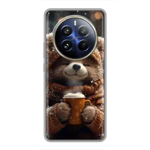 Друкований чохол 'Звірята з кавою' для Realme 12 Pro (Ведмедик з кавою)
