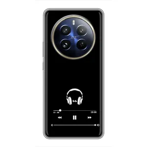 Чехол с картинками на черном фоне для Realme 12 Pro (Плеер)