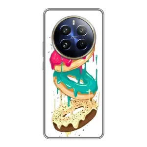 Чехол с изображением вкусной еды для Realme 12 Pro (Сочные пончики)
