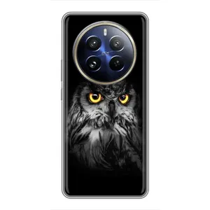 Чохли з принтом СОВИ для Realme 12 Pro (Сова на чорному)
